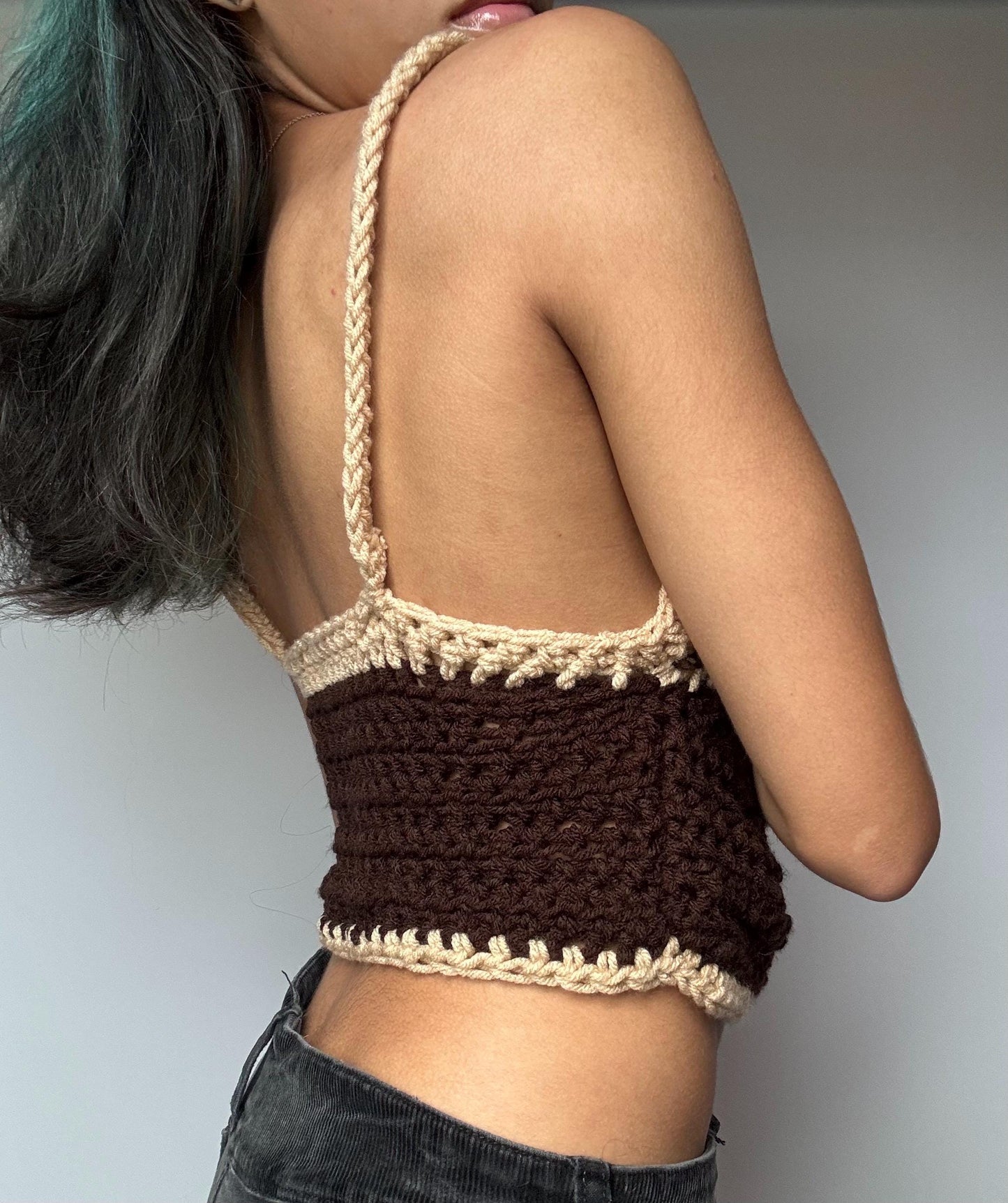 Assata’s Brown Bralette Crochet Tank Top
