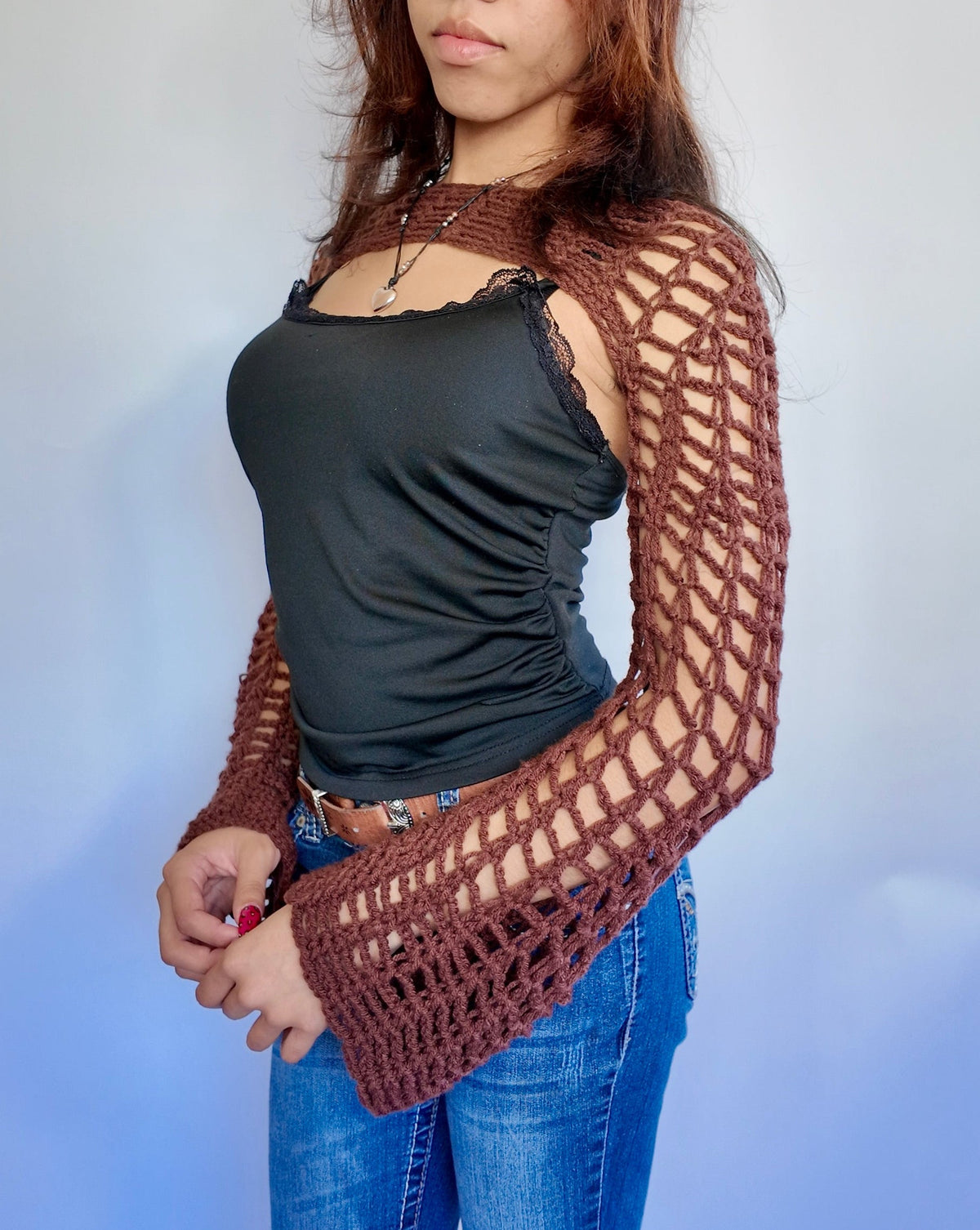 COFFEE FISHNET BOLERO