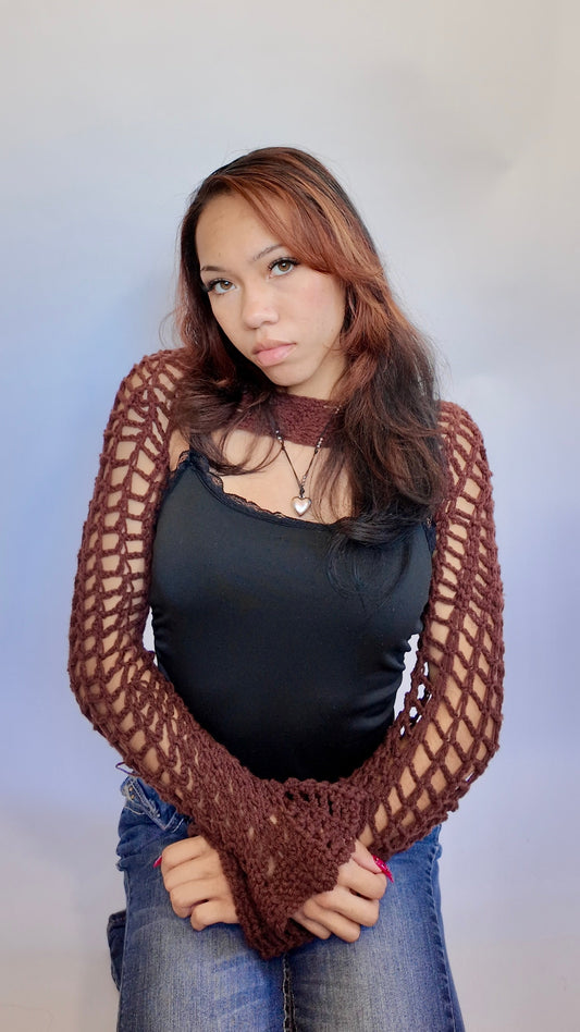 COFFEE FISHNET BOLERO