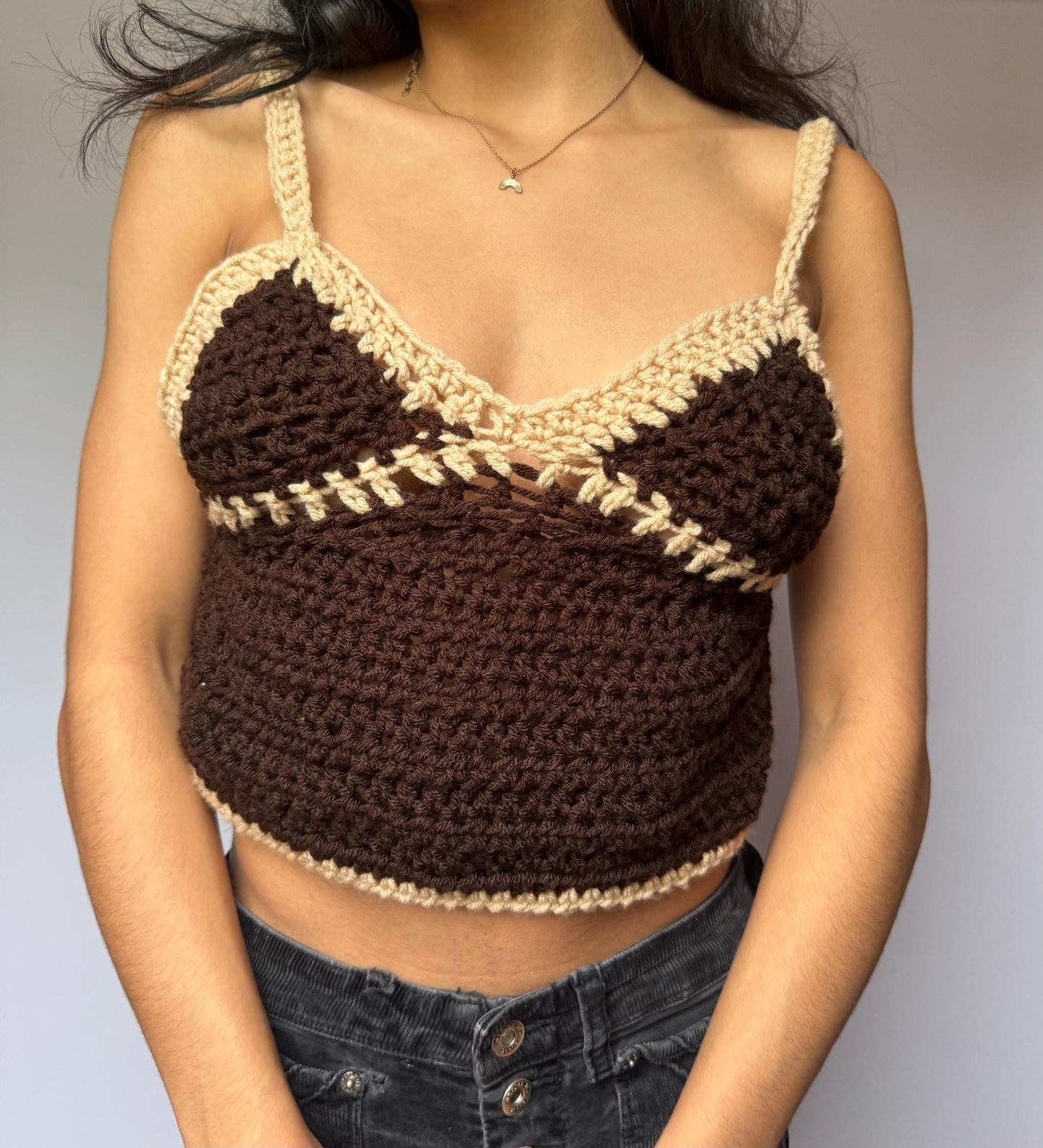 Assata’s Brown Bralette Crochet Tank Top