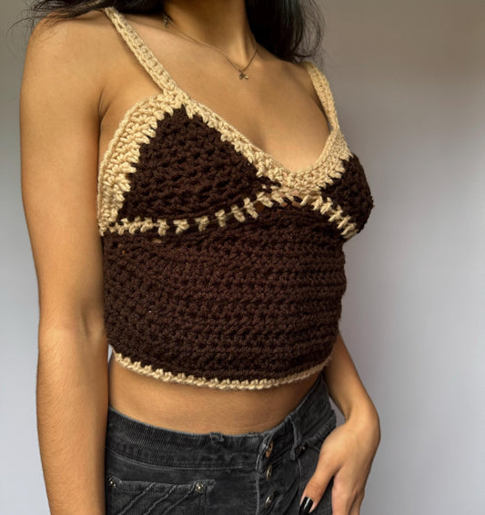 Assata’s Brown Bralette Crochet Tank Top