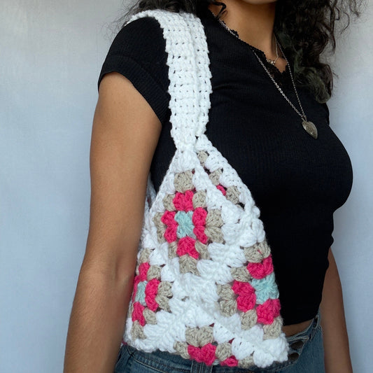 Crochet Granny Square Tote Bag