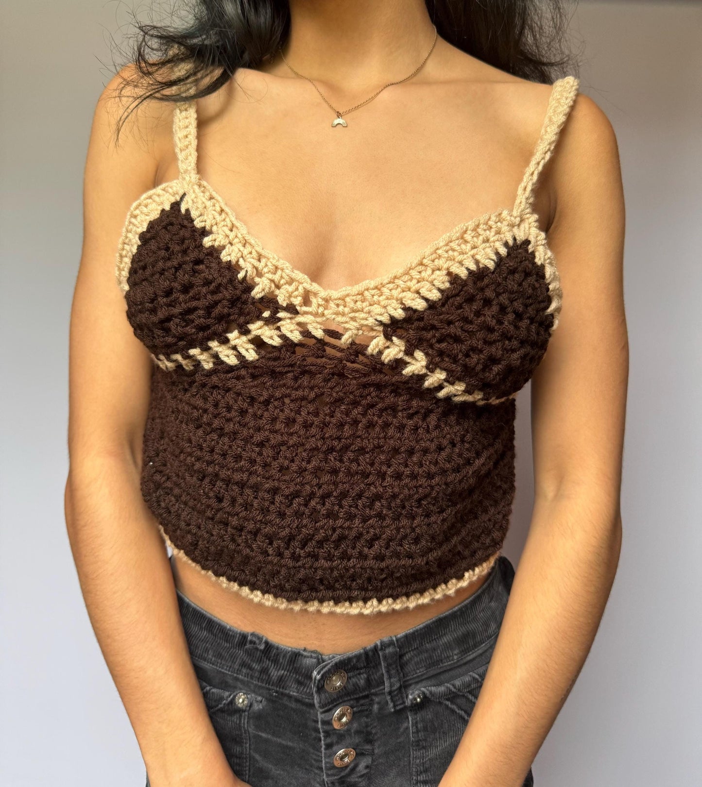 Assata’s Brown Bralette Crochet Tank Top