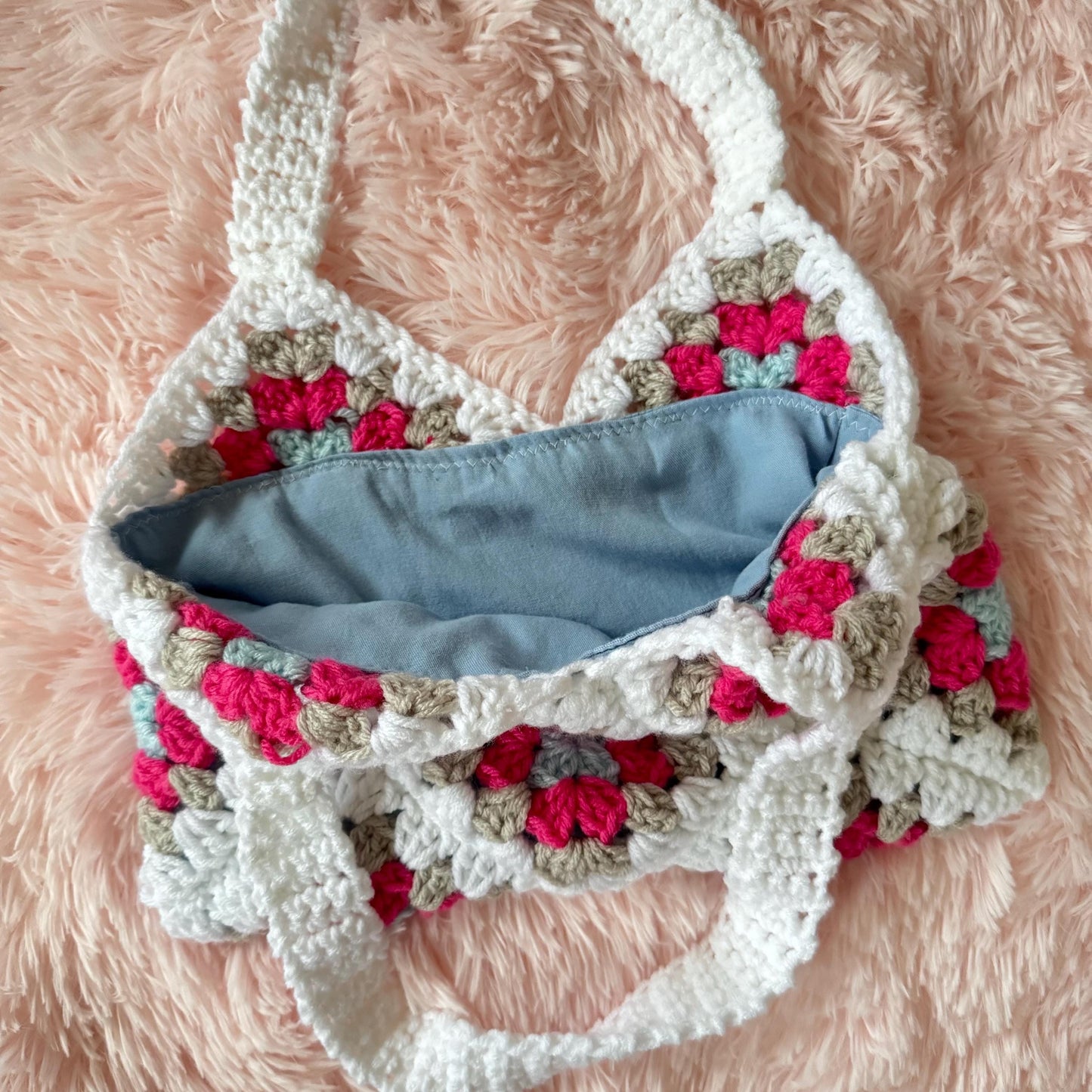 Crochet Granny Square Tote Bag