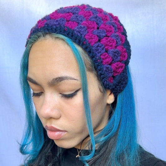 Purple Crochet Bandana Headband