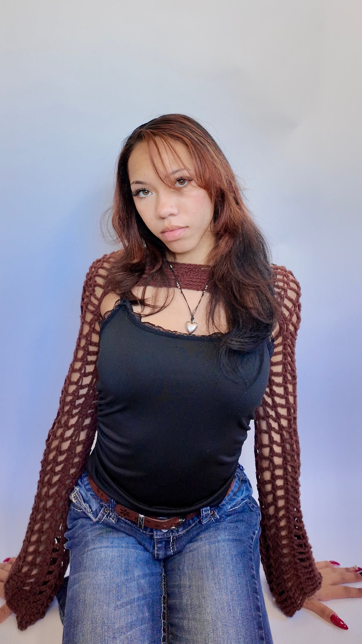 COFFEE FISHNET BOLERO