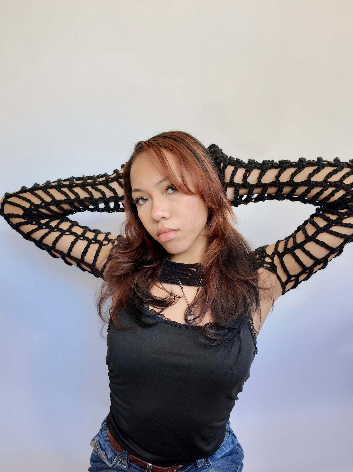 BLACK FISHNET BOLERO