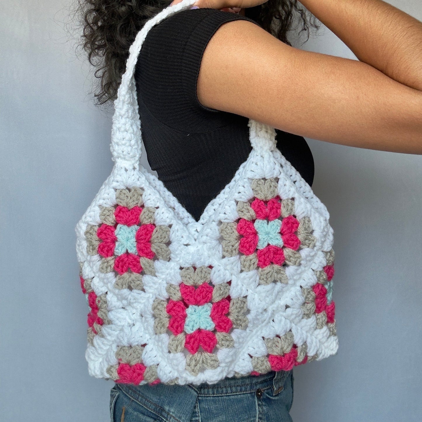 Crochet Granny Square Tote Bag